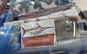 Lomos de pescado congelado